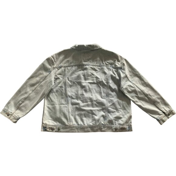 NWT OLD NAVY Women's Light Washed Boyfriend Denim Jean Jacket Sz Large Petite - Picture 5 of 8